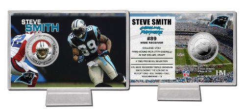 Highland Mint NFL Carolina Panthers Steve Smith Silver Coin Card