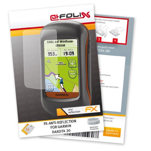 atFoliX FX-Antireflex Displayschutzfolie für Garmin Dakota 20 - Displayschutz antireflektierend! Höchste Qualität - Made in Germany!