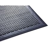 Guardian Clean Step Scraper Floor Mat, Rubber, 3'x5', Black