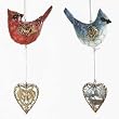 Set of 2 Nature's Story Teller Cardinal & Blue Jay Christmas Ornaments