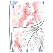 Reusable Decoration Wall Sticker Decal - Sketched Stems and Vibrant Flowers
