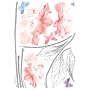 Easy Instant Decoration Wall Sticker Decal - Sketched Stems and Vibrant Flowers
