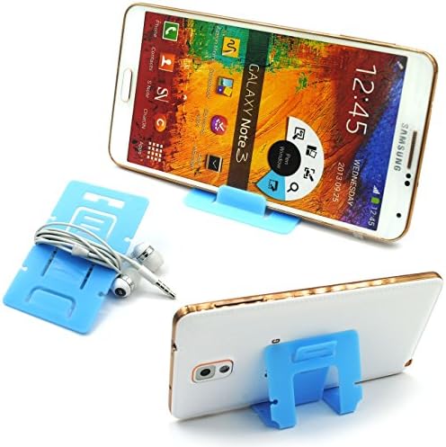 Vcall Pack of 5 Foldable Adjustable Mobile Phone Mount Holder Credit Card Size Stand Cradle for iphone/ipad 2,3/ipad mini/Samsung note 3/Samsung Galaxy Tab 2 Tab 3/HTC/LG/Nokia/tablets (Blue)