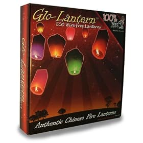Glo-Lantern ECO-Friendly Wire-Free Coloured 10 Pack Mixed Colour Sky Lanterns