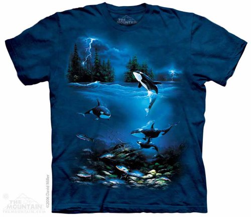 Stormy Night Orca Whale The Mountain Tee Shirt M-XXXL SIZE: X Large