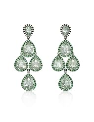 Diamond, Green Tourmaline and Green Amethyst 18k White Gold and Black Rhodium Dangle Earrings