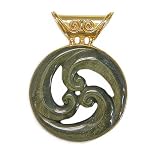 Golden Obsidian Insignia Pendant By Sajen