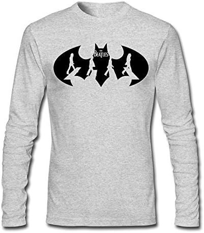 FJSC Men's Batman And The Beatles English Rock Band Logo Long Sleeve T-Shirt HeatherGray XX-Large