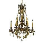Chateau Design 9-Light 31'' French Gold or Antique Brass Chandelier with European, Swarovski, or 30% Lead Crystals SKU# 11227