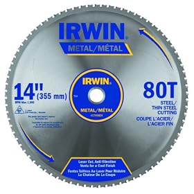 Irwin Industrial Tools 4935559 14-Inch 80-Tooth Metal Cutting Circular Saw Blade for Ferrous Steel