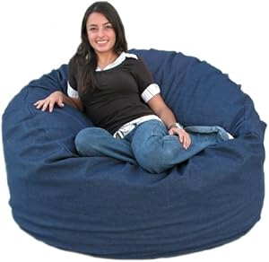 4-feet Denim Cozy Sac Bean Bag Chair Love Seat