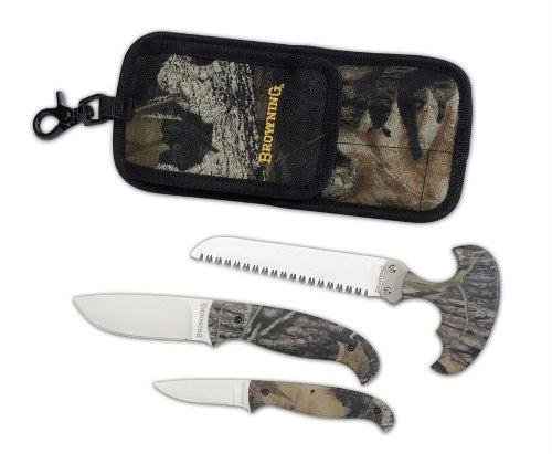 New Browning Hard Core Hunter Combo Mossy Oak Break Up Nylon Sheath Comfortable Handle Knife