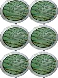 Set of 6 Art Glass Designer Purse Bag Compact Mirror