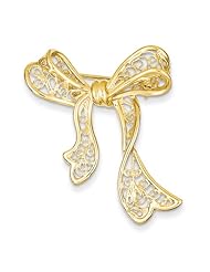 14k Fancy Bow Filigree Pin