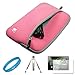 Baby Pink SumacLife Neoprene Protective Sleeve Carrying Case Cover for Blackberry Playbook 7-inch Tablet Compatible with all Models (16GB, 32GB, 64GB) + Anti Glare Clear Screen Protector + Silver Color Metal Stand for Tablet + SumacLife TM Wisdom Courage Wristband