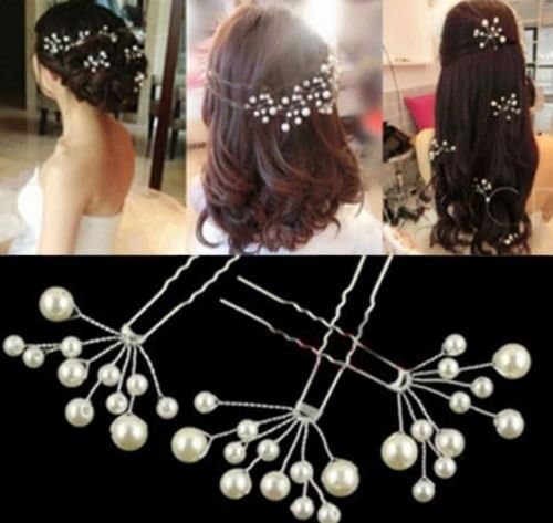 2PCS Wedding Bridal Bridesmaid Pearls Hair Pins Clip Comb Hairpins Headband NEW