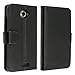 Insten Leather Case with Credit Card Wallet for HTC ONE X - Retail Packaging - Black