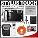 Olympus Stylus TOUGH-8000 Shockproof & Waterproof Digital Camera (Black) + Spare Li-50B Battery + Case + Cameta Bonus Accessory Kit