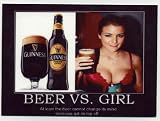 Guinness Beer vs Sexy Girl metal counter sign
