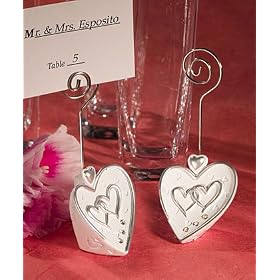 Unique Heart Design Placecard Holder Wedding Favors