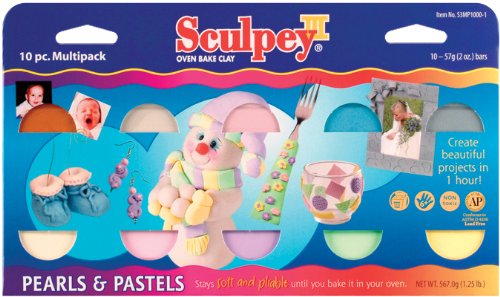Sculpey III Polymer Clay Pack 2 Oz. 10-Pack: Pearls & Pastels