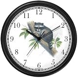 Raccoon in Tree JP Animal Wall Clock by WatchBuddy Timepieces (Black Frame)