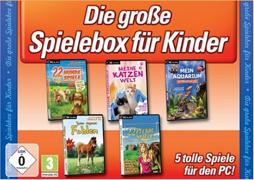 Die gro�e Kinderspiele-Box (22 Hundespiele Meine Katzenwelt Mein Aquarium Dein gro�es Fohlen 22 Pferdespiele)