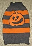 Favor Wagby Halloween Pumpkin Stripped Pet/Dog/Puppy Sweater -Orange & Black-