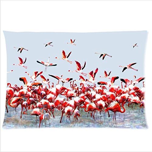 Personalized beautiful pink Flamingos pattern soft Satin pillowcase,Zipper pillow cases 20"(W)x30"(L) twin sides