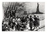 New York, Welcome to the Land of Freedom, an Ocean Steamer Passing the Statue of Liberty Giclee Poster Print