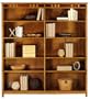 Mission Style 63.5 Inch Honey Ten Shelf Double Bookcase, FIVE-SHELF, HONEY
