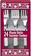 Silver Plastic Forks, 24ct