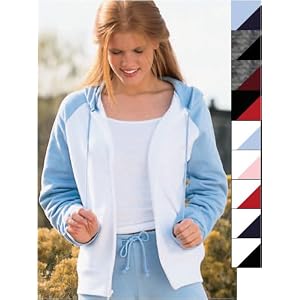Buy 2-Tone Raglan Fleece Zip Hoodie Sweatshirt by Bella