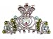 Hair Clip - H123 - Tiara Style - Silver Tone ~ Olivine (Olive Green) and Iridescent Swarovski TM Crystals