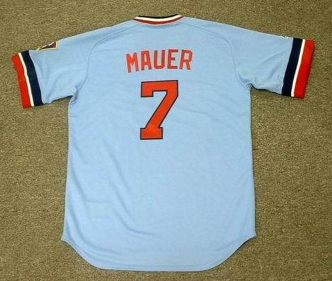 JOE MAUER Minnesota Twins 1980's Majestic Cooperstown Throwback Baseball Jersey, LARGE