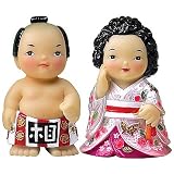 Japanese sumo dolls, a set of couple figurines, handmade gift