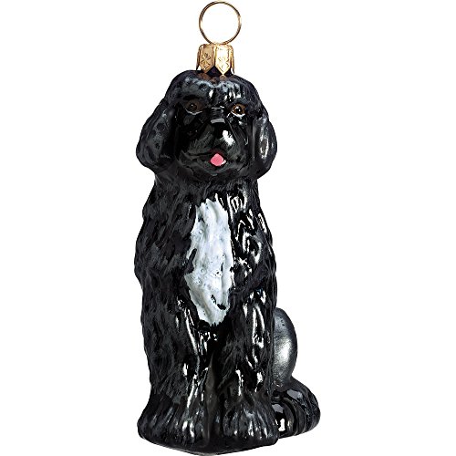 Joy to the World Collectibles European Blown Glass Pet Ornament, Portuguese Water Dog Joy to the World Collectibles European Blown Glass Pet Ornament, Portuguese Water Dog
