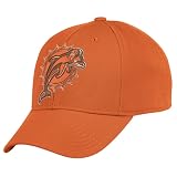 NFL Men's Miami Dolphins End Zone Secondary Color Structured Flex Hat - Tw90Z (Orange, Small/Medium)