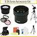 PROFESSIONAL HD 3.5x TELPHOTO LENS + WIDE ANGLE MACRO LENS + 3 PC. FILTER KIT + FULL SIZE TRIPOD + SOFT CARRYING CASE + MORE!! FOR THE Olympus E-520, E-510, E-500 SLR CAMERAS.THESE LENSES AND FILTERS WILL ATTACH DIRECTLY TO THE FOLLOWING OLYMPUS LENSES 14-42mm, 40-150mm, 70-300mm