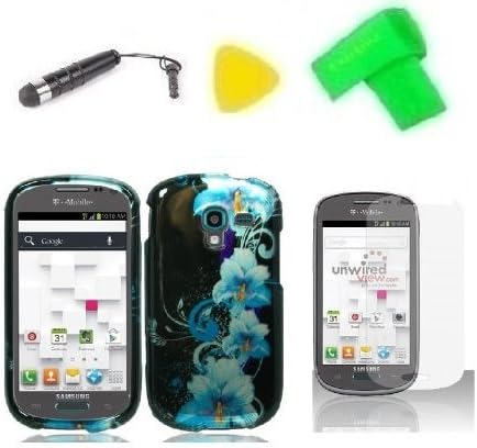 Hard Case Phone Cover + Extreme Band + Stylus Pen + LCD Screen Protector + Yellow Pry Tool for Samsung Galaxy Exhibit T599N SGH-T599 (2013)