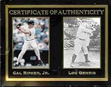 1995 Highland Mint LIMITED EDITION Mini Mint-Card MLB Baseball Set: Cal Ripken Jr. / Lou Gehrig Mini Card Bronze Set