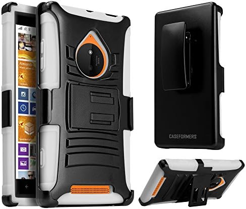Nokia Lumia 830 Case, CASEFORMERS Duo Armor WHITE for Nokia Lumia 830 Combo Case with Stand and Holster