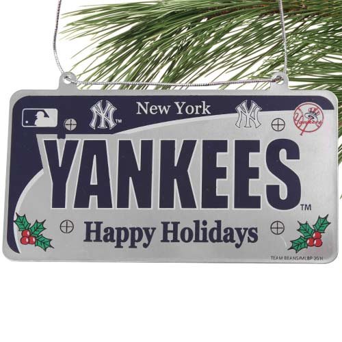 New York Yankees MLB License Plate Christmas Ornament