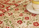 Tilonia Table Linen & Napkin Set for 4 - Red & Green Floral