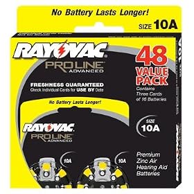 Rayovac Proline Advanced Size 10 Hearing Aid Batteries (48 Pack)