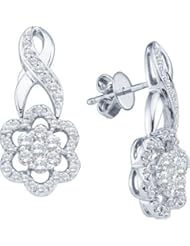 0.99ctw Round Diamond Dangle Earrings