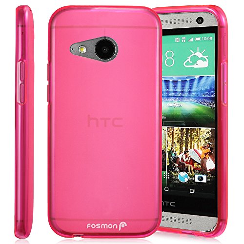 Fosmon DURA-FROST Smooth Durable & Flexible Slim Fit TPU Case Cover for HTC One Remix (HTC One Mini 2) (Hot Pink)