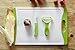 Chef Made Easy Large Plastic Cutting Board (Green) with Drip Groove Includes Free Bonus Ceramic Peeler and 3