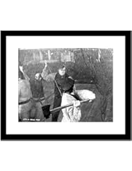 Entertainment Memorabilia: Moby Dick with Two Men Fighting in Black and White Premium Art Print (Framed 20x24)