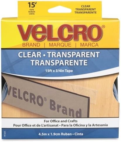 Wholesale CASE of 10 - VELCRO Brand Sticky Back Hook-and-Loop Tape-Hook and Loop Tape Roll, Sticky Back, 3/4"x15', Clear